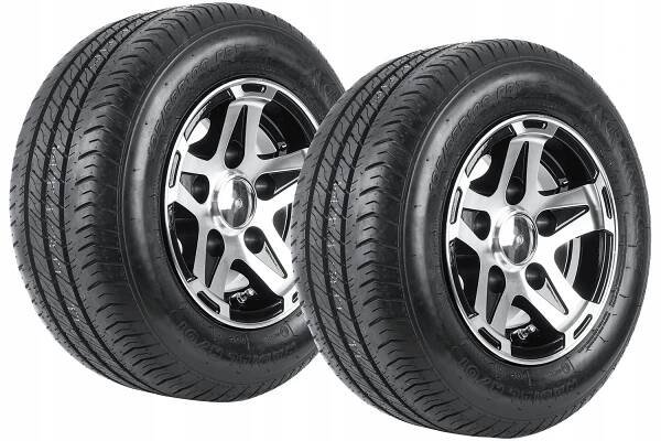 Sada zesílených kol pro přívěs 195/55 R10C ALU 6Jx10 5x112 ET:-4 Počet disků v sadě 2 ks.