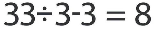 Správná kombinace je 33/3-3=8.