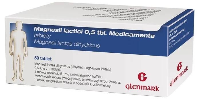 Medicamenta Magnesii lactici 0.5 tbl. 50 tablet