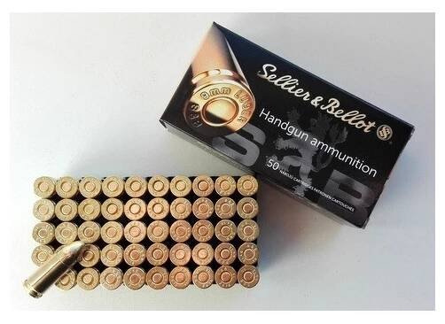 Náboj 9mm LUGER - FMJ 7,5g (115grs) Sellier & Bellot