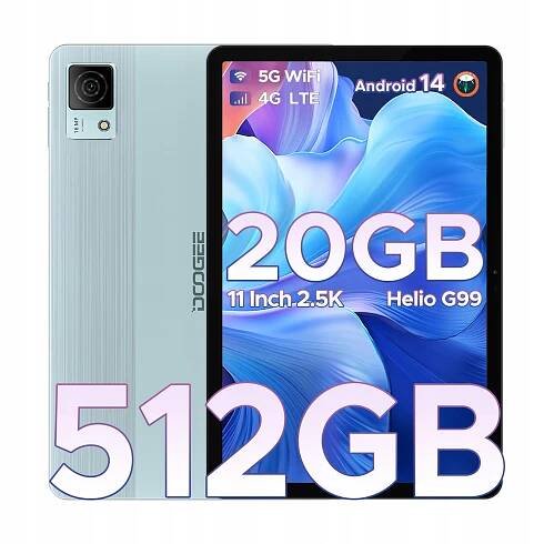 Tablet DOOGEE T40 20/512GB 8580mAh 11"IPS FHD+ 2.5K Android 14 16MP OTG SIM