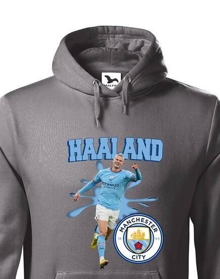Pánská mikina s potiskem hráče Erling Braut Haaland - Manchester city - ideální pro fanoušky Haalanda