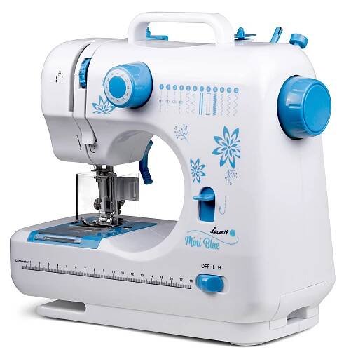Šicí stroj Lucznik Mini Blue Dětský šicí stroj včetně chrániče prstů