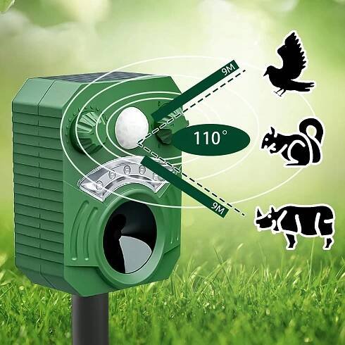 ULTRAZVUKOVÝ ODPUZOVAČ SOLÁRNÍHO NAPÁJENÍ VODOTĚSNÝ PRO ZAHRADU 600 MAH Druh past