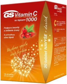 GS Vitamin C1000 + šípky 100 + 20 tablet DÁREK 2021