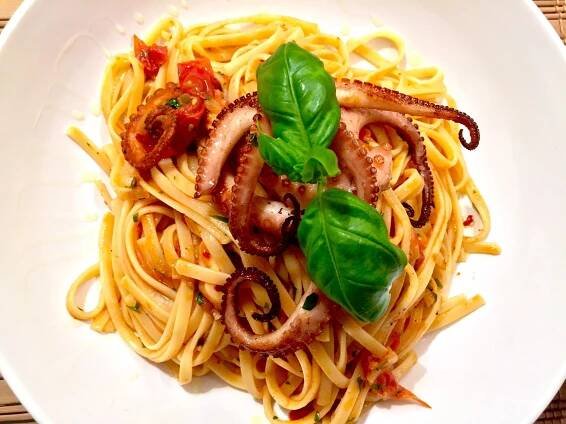 Pasta mit Pulpo