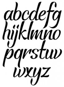 Kartáč typ cursive skript kaligrafie. V rukou vektor s písmenky. Ručně kreslené písmo Písmo — Ilustrace