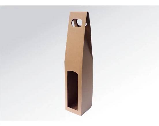 Papírová krabice na 1 lahev vína ALTO - 8,2 x 40 x 8,2 cm - hnědá