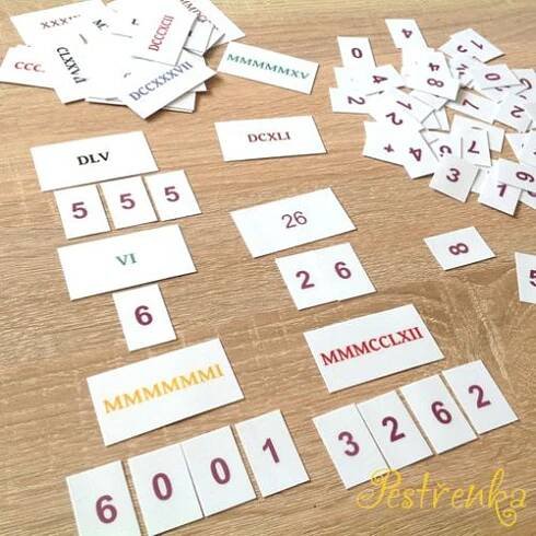 Pracovní list vícebarevný Učíme se římské číslice - procvičování / od pestrenka.lucie | Fler.cz