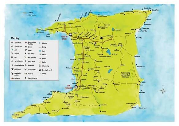 Maps of Trinidad and Tobago | Collection of maps of Trinidad and Tobago | North America | Mapsland | Maps of the World