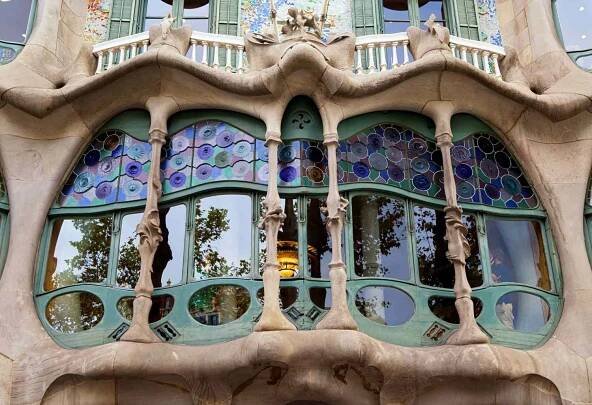 Antoni Gaudi designed Casa Batllo in Barcelona, Spain