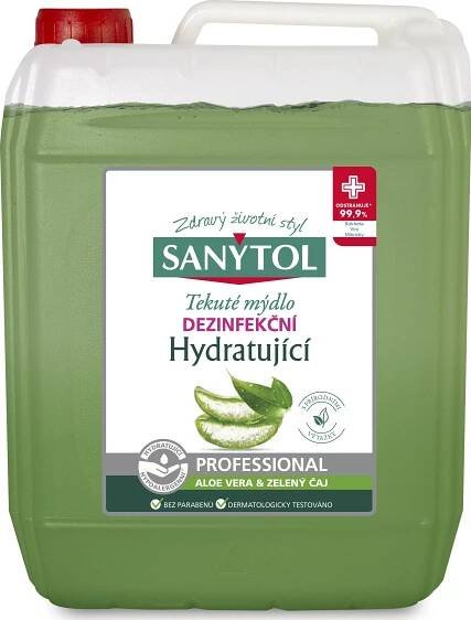 Sanytol Professional Dezinfekční hydratující mýdlo aloe vera & zelený čaj 5 l od 423 Kč