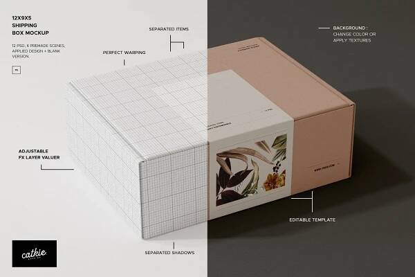 Mockup psd shipping box box mockup paper mockup mockups PHTOSHOP Logo Design brand identity box shipping mockup