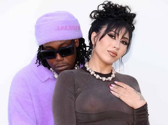 Don Toliver and Kali Uchis attend "Le Raphia" Jacquemus show on December 12, 2022 in Le Bourget, France.