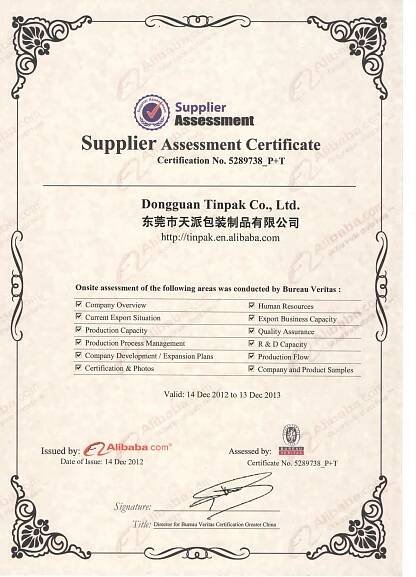 BV issued Supplier Assessment