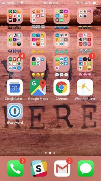 Aplikace iPhone slozky