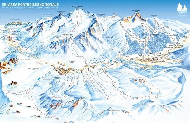 Mapa sjezdovek Pontedilegno - Tonale