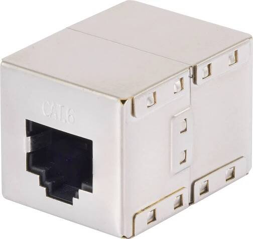 RJ45 síťový adaptér Renkforce RF-4212189 CAT 6 [1x RJ45 zásuvka - 1x RJ45 zásuvka] kov