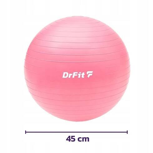 Gymnastický Míč Fitness Pilates Jóga Rehabilitace ø45 s PUMPIČKOU DrFit Hlavní barva růžová