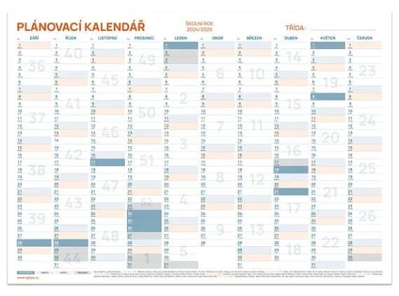 Školní plánovací kalendář, A3, nástěnný : 8590384194201