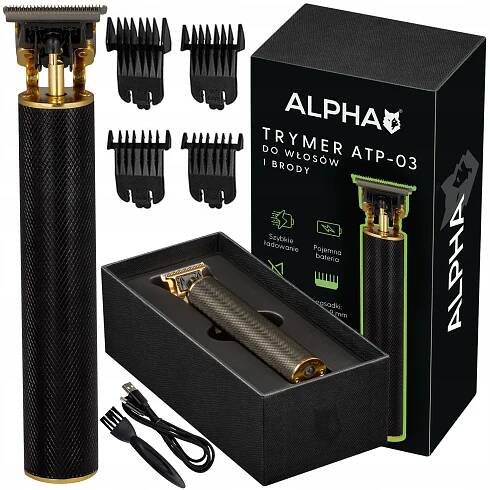 ZASTŘIHOVAČ VLASŮ A VOUSŮ ALPHA ATP-03 USB AKUMULÁTOROVÝ KOVOVÝ