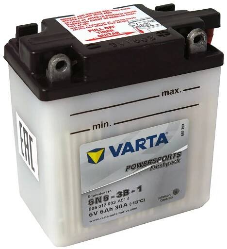 Motobaterie VARTA 6N6-3B-1, 6Ah, 6V – Obchodiště.cz