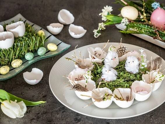 Elegantní jarní dekorace ze skořápek vajíček s něžnými přírodními prvky - Inspirujte se!