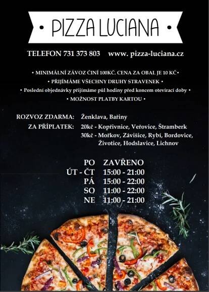 Pizza Luciana | Obec Ženklava
