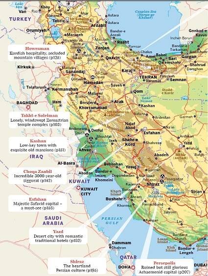 Iran Map | Persia Map - Tourist map - Friendlyiran
