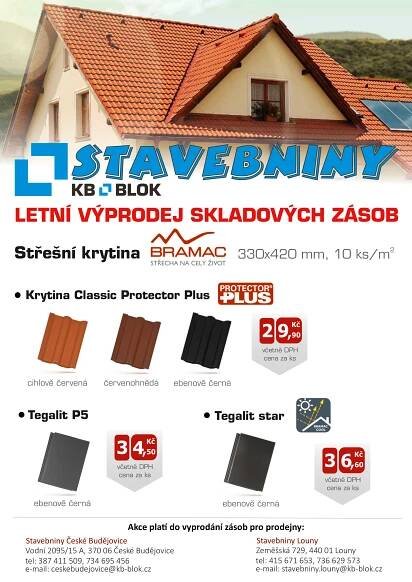 Letní výprodej střešní krytiny BRAMAC 