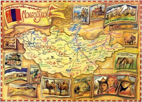 Mapa Mongolska, 4 části – Stezky č. 7–10/1976–77 (VII)