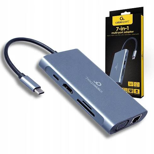 GEMBIRD MULTI ADAPTÉR USB TYPE-C 7 V 1 (HUB3.0 + H