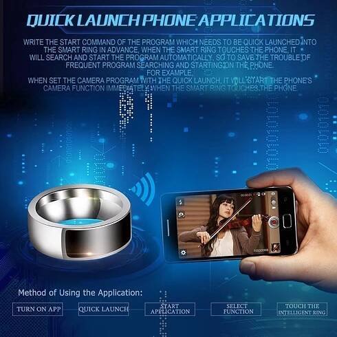 Chytré prsteny NFC multifunkční voděodolný inteligentní prsten Smart Wear Finger Digitální prsten Smart