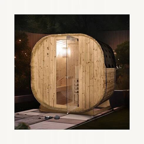 Finská sauna suchá zahradní 2 os. Home Deluxe Cube M + PŘÍSLUŠENSTVÍ + KAMNA