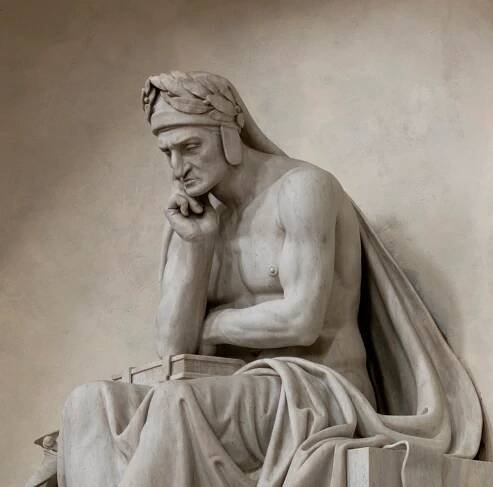 Stefano Ricci, Dante Alighieri, detail of the cenotaph of Dante Alighieri, 1818–29. Basilica of Santa Croce, south aisle