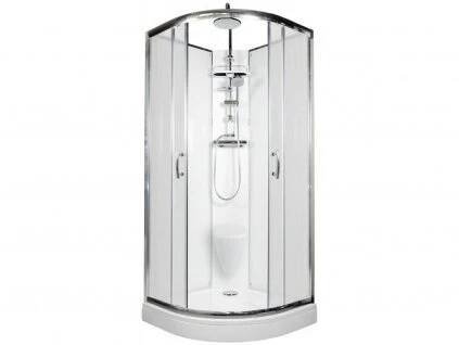 254 4 sprchovy box briliant model 7 ctvrtkruhovy s vanickou z liteho mramoru sedatkem a sprchovou termostatickou tyci s horni sprchou matne chinchila sklo