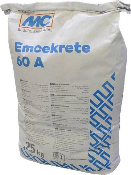 MC Bauchemie Emcekrete 60 A - zálivková malta s hydraulickým pojivem Balení hmotnost: 25 kg