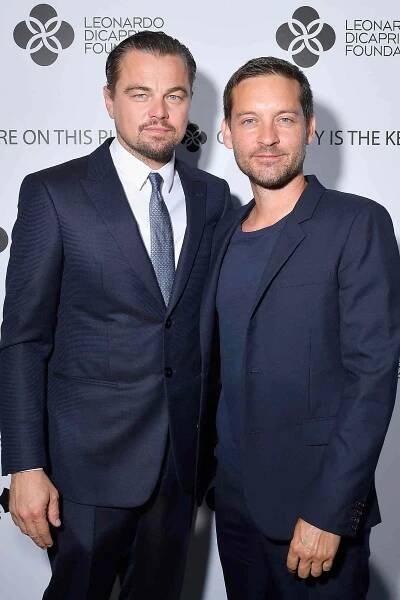 Leonardo DiCaprio and Tobey Maguire attend the Leonardo DiCaprio Foundation's 4th annual Saint-Tropez Gala on July 26, 2017
