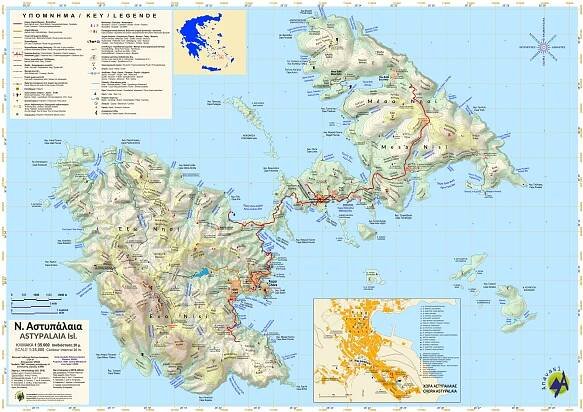 Detailed map of Astypalaia.