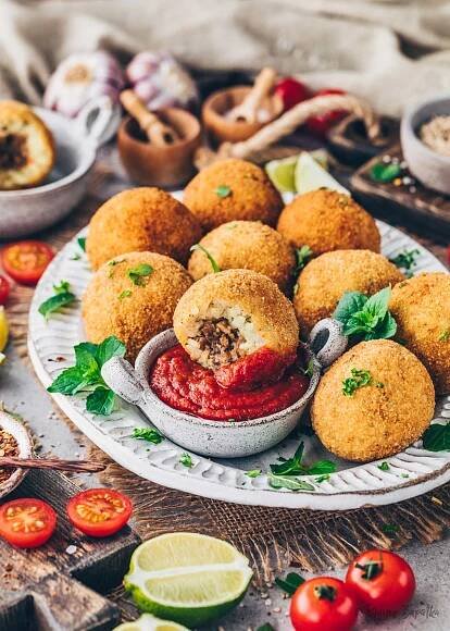 Arancini Risotto Balls with Mushroom Filling