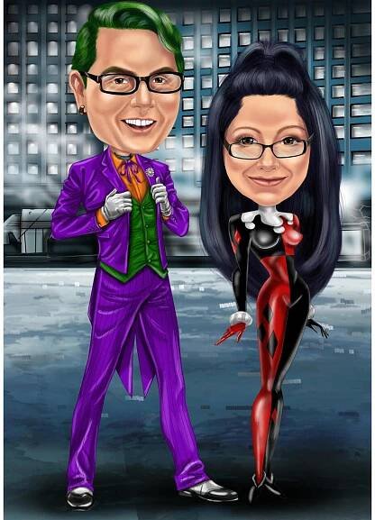 Karikatura páru Joker