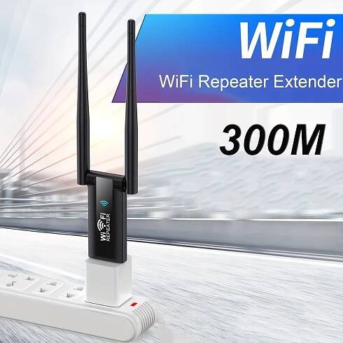 * 300Mbps Dual-Band 2.4GHz USB WiFi Repeater Extender - Long Range * Amplifier Network Card Adapter with Dual *, Suitable for Full *