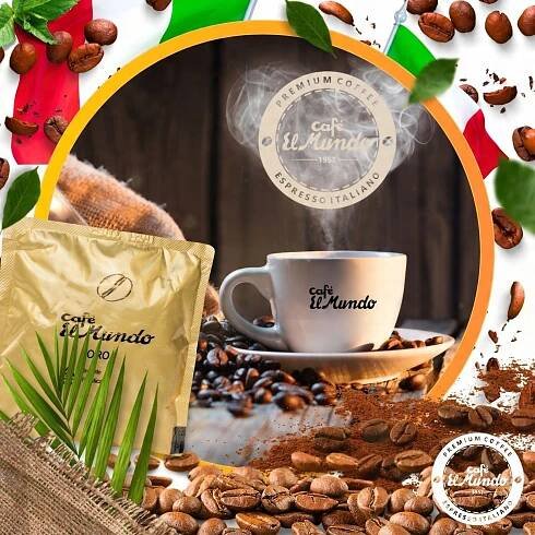 ITALSKÁ Káva v sáčcích Pads Arabika ČERSTVĚ PRAŽENÁ ElMundo Cafe 50 ks Značka Cafe El Mundo