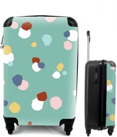 Kufr Příruční zavazadlo na kolečkách Malý cestovní kufr na 4 kolečkách Děti - Puntíky