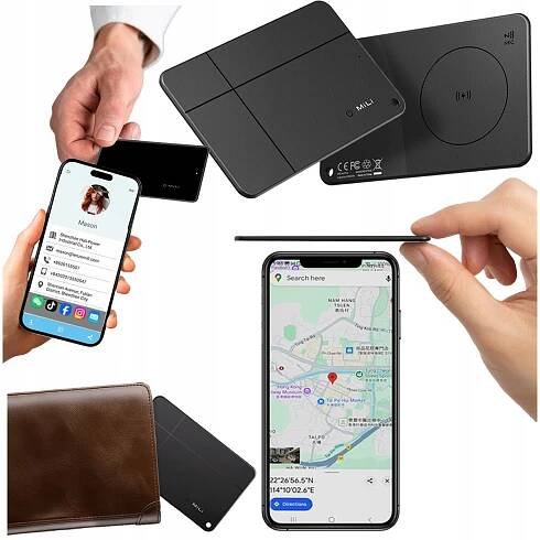 GPS lokátor Mili MiCard Pro karta do peněženky VIZITKA QR ANDROID