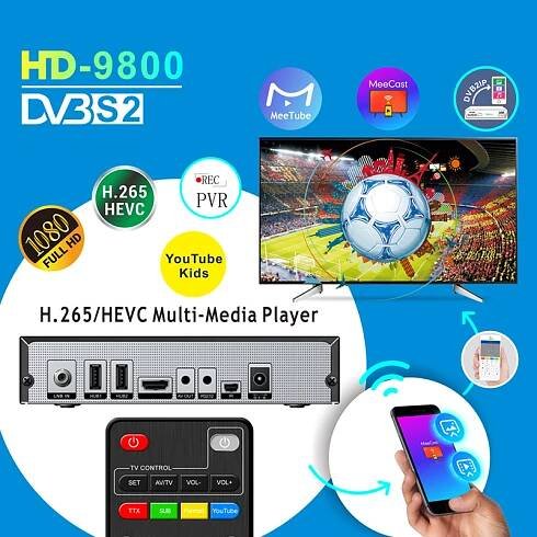 DVB S2 HD9800 H.265 Digital Satellite TV Receiver - Image 2