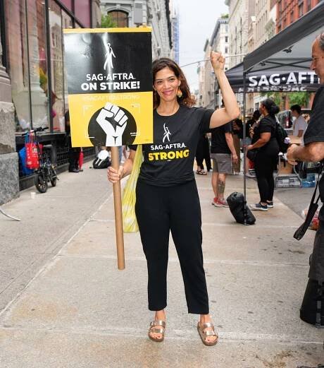 Laura Gomez at SAG-AFTRA Strike in New York