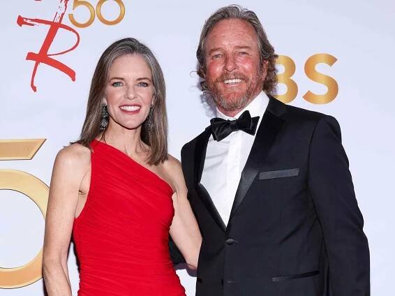 Susan Walters and Linden Ashby attend Red carpet event for the 50th Anniversary of "The Young and The Restless"