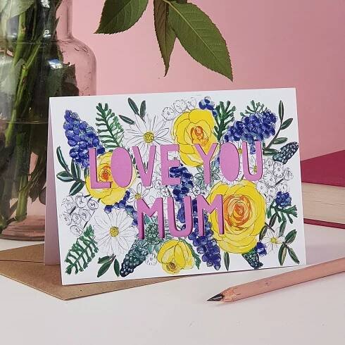 Love You Mum Paper cut Card