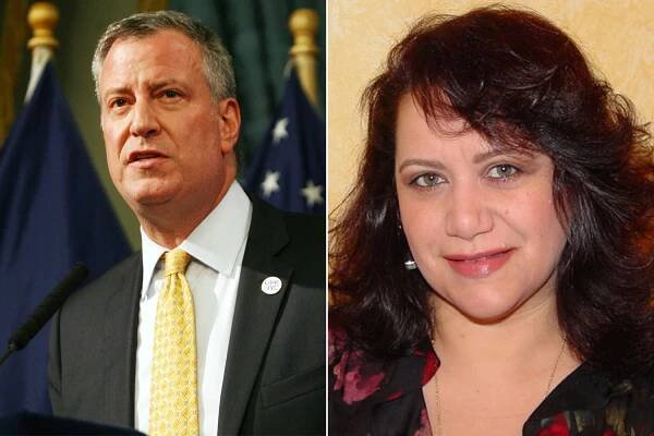 Mayor Bill de Blasio (left) will name PBS executive Cynthia Lopez to head the Mayor's Office of Film, Theater and Broadcasting.